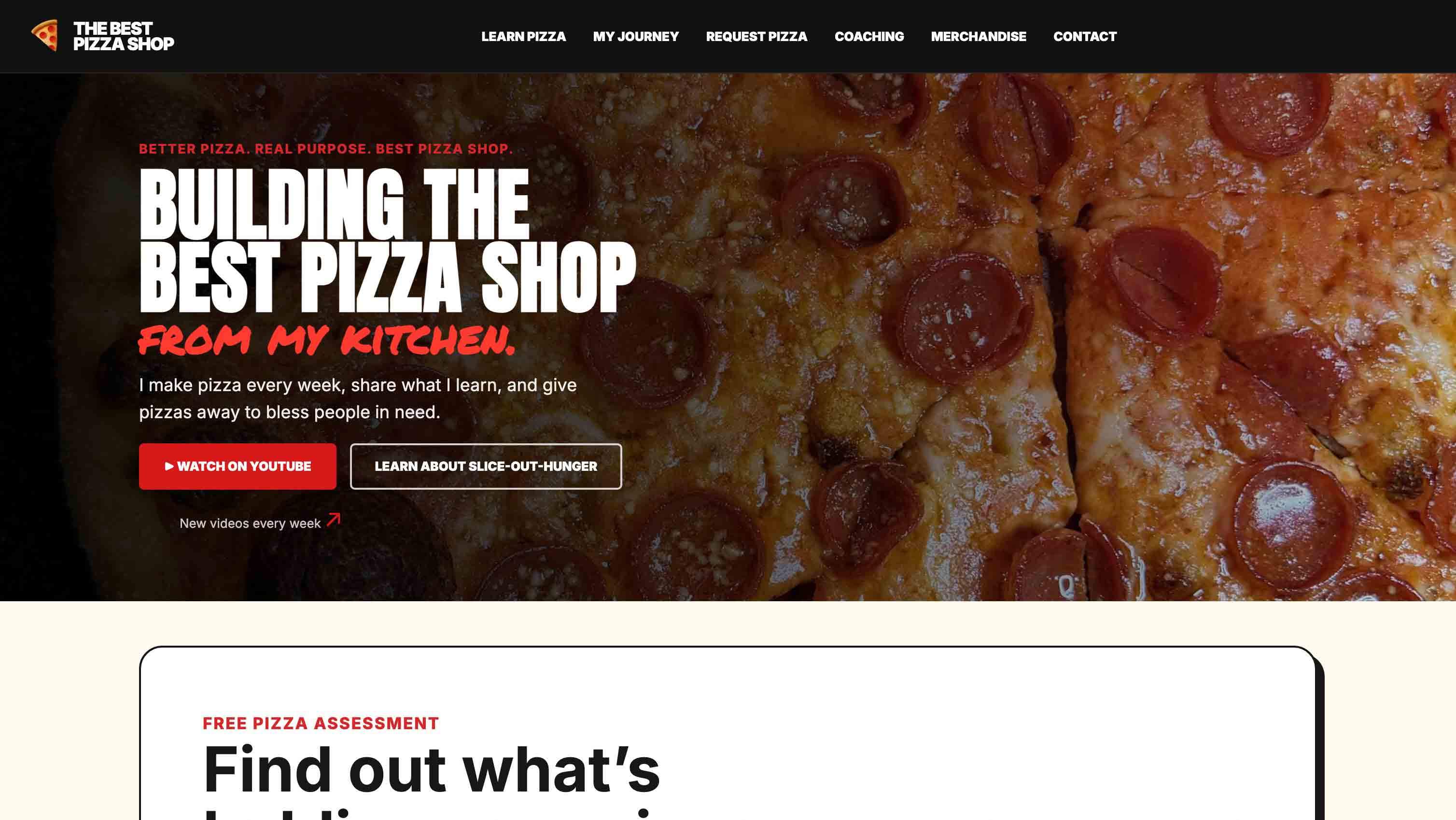 The Best Pizza Shop homepage displayed on desktop and mobile devices